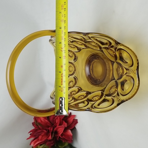 L.E. Smith Moon & Stars Amber Glass Basket - Picture 6 of 16